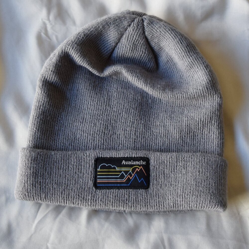 AVALANCHE Logo Knit Cuffed Beanie Grey One Size